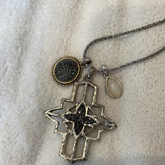 Silver Cross & Charm necklace - Picture 6 of 7